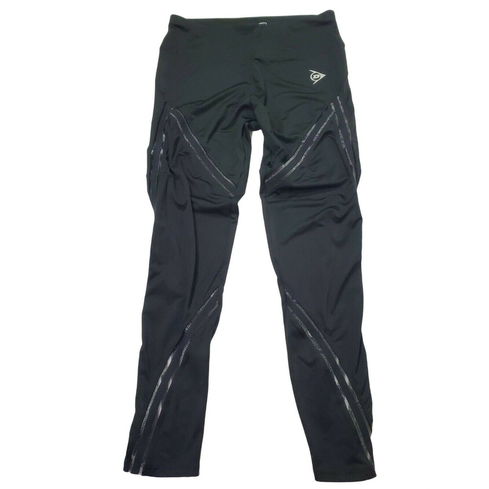 Dunlop Sport Leggings Womens Large Stay Cool Dry and Fresh Black Skinny Stretch